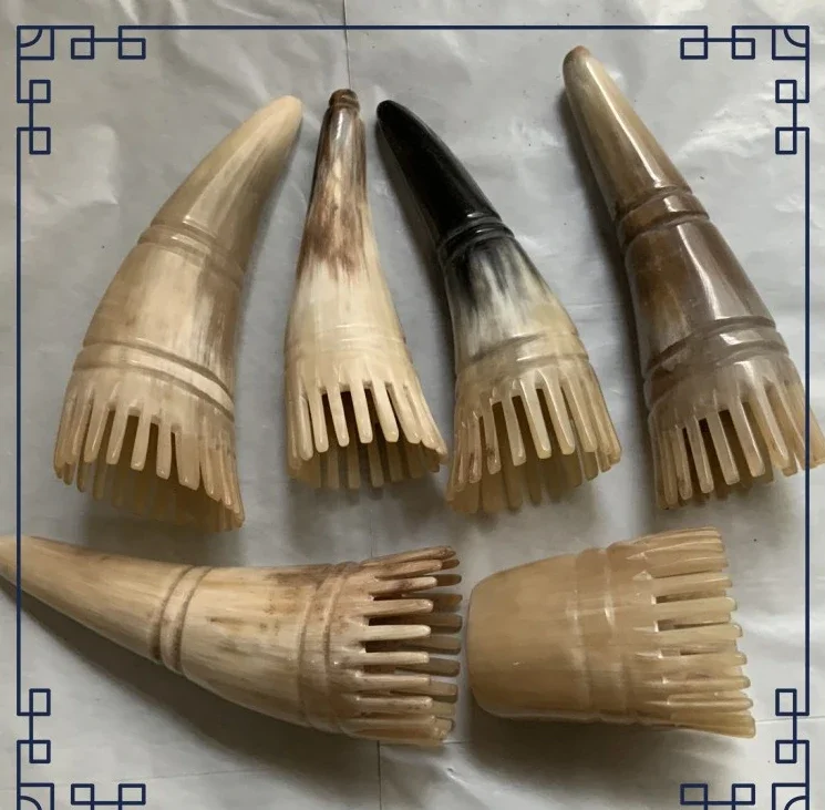 horn Comb Hair Washing Brush Scalp Shampoo Brush Scalp Handmade Cow Horn Hair Wash Massage Comb