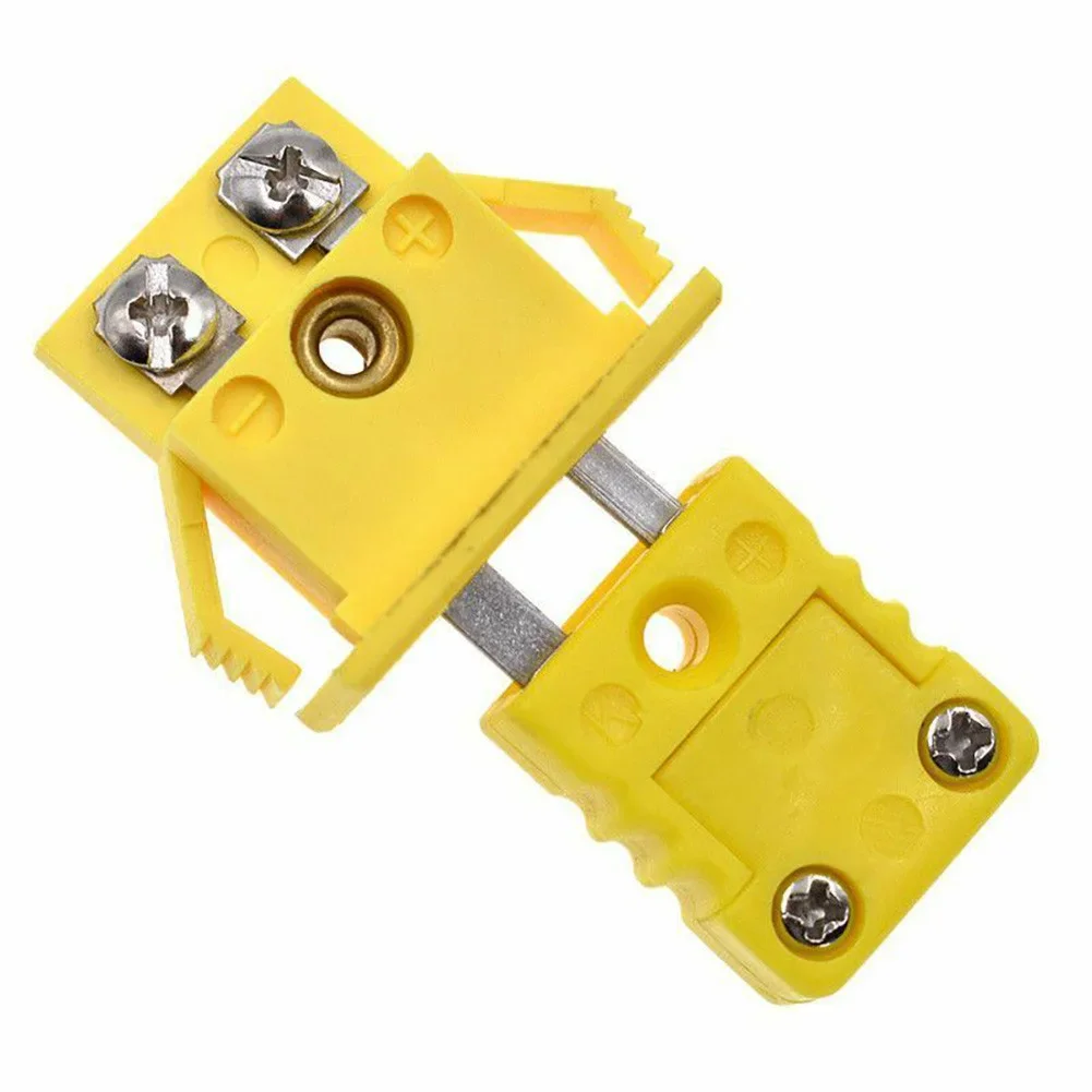 1 Set K Type Thermocouple Miniature Socket Alloy Mini Panel Mount Plug Connector Yellow Practical Stock Accs Part