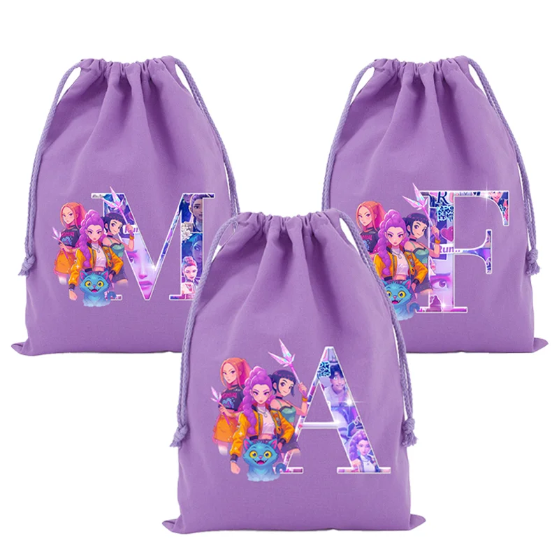 

Kpop Demon Hunters сумка на шнурке для вечеринки, подарок, детская косметичка, мультяшная сумка для хранения, тканевая карманная сумка для туалетных принадлежностей