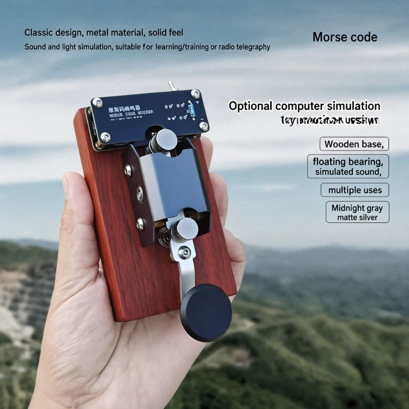Morse Code Training Manual Straight Key Wireless Radio Telegraph Sender CW Transmit Switch for Computer Simulation HAM Amateur
