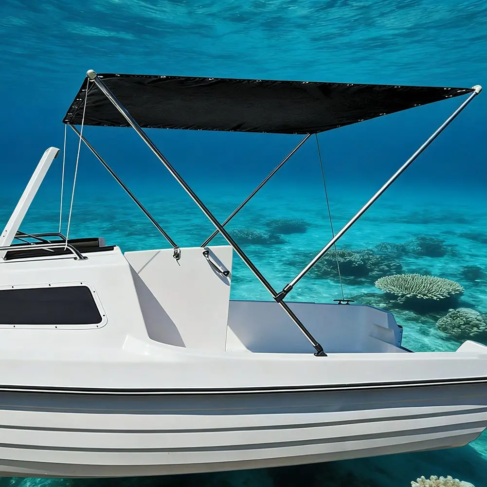 2026 New Waterproof 600D Polyester Sunshade For Fishing Boats Marine Shade Canopy UV Protection Black Outdoor Cover