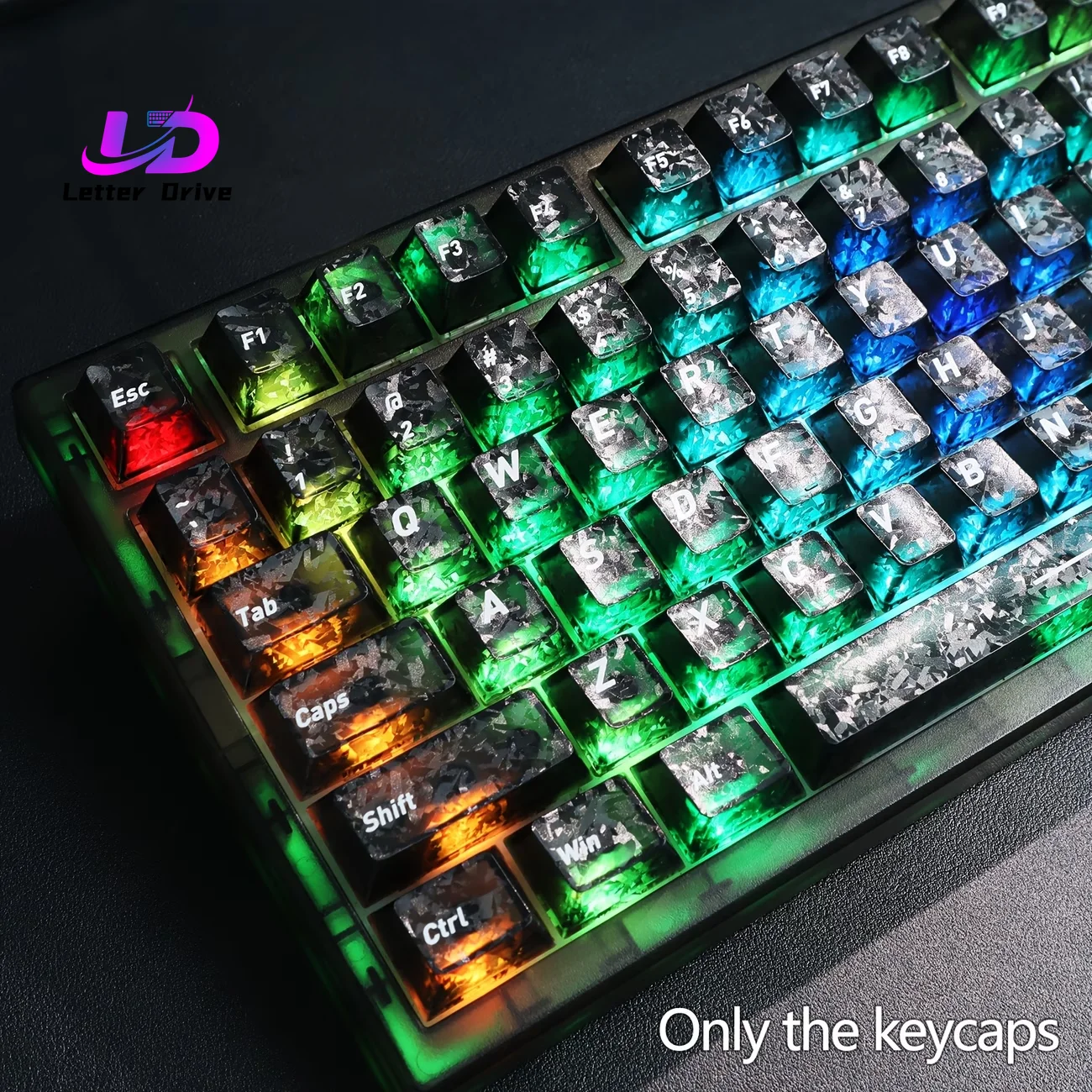 Juego de teclas PBT Cherry Profile, textura de fibra de carbono, no transparentes, con brillo, para interruptores Cherry MX, teclado mecánico para juegos