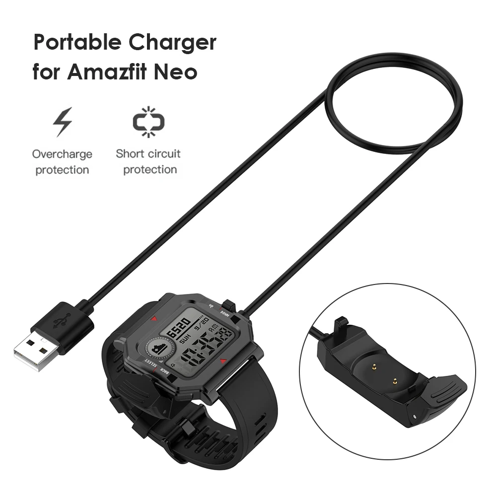 1m USB Charging Cable Smart Watch Charger for Huami Amazfit Neo Smart Watch Wireless Charging Cable Portable Charger Device - Image 2
