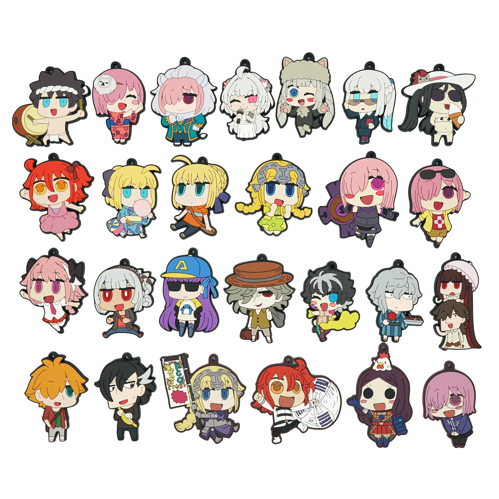 Fate Grand Order Anime FGO FSN Game Saber Jeanne Mash Gilgamesh Cute Rubber Keychain Gift