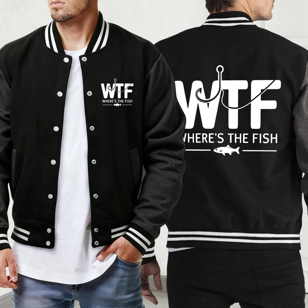 

The Dog Father Letter And Paw Print Pattern Man Veste Basic Pocket Jacket Street Fashion Menswear Loose Autumn Baseball Uniform