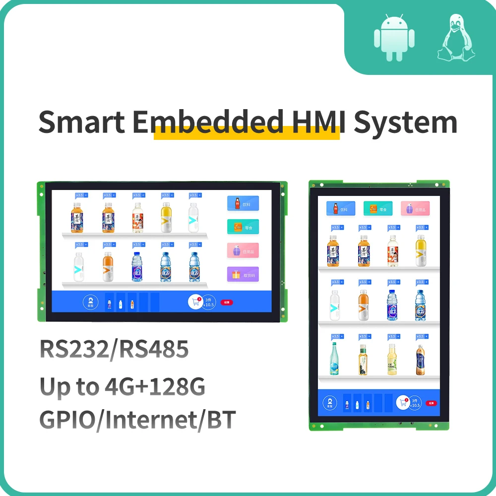 IXHUB HMI 10.1Inch Automation Central Screen Motherboard Touch All in One Android Linux Ubuntu for Smart Electronic table card