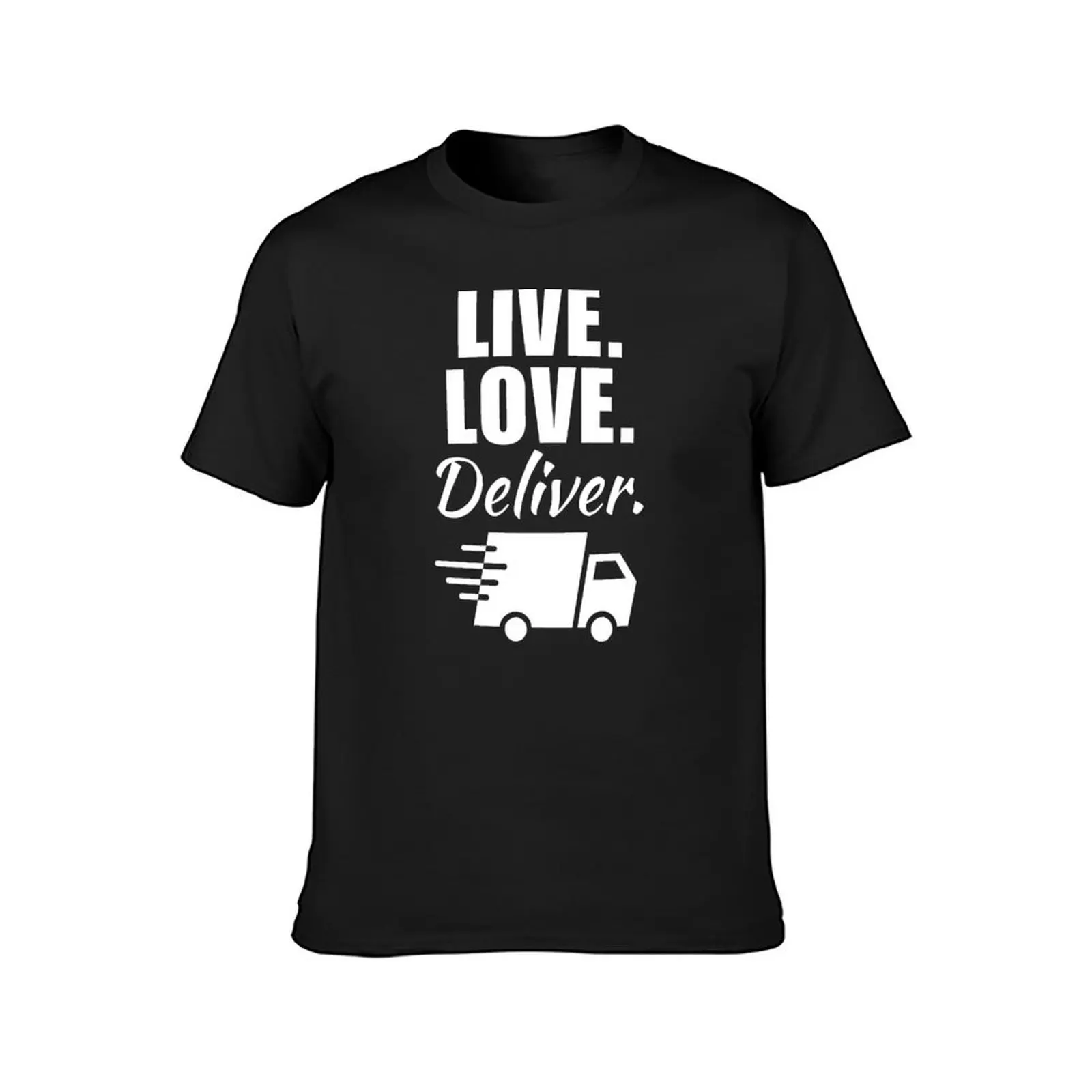 Live, love, deliver. Parcel or package deliverer, shipment service guy or driver T-Shirt boys animal print t shirts men