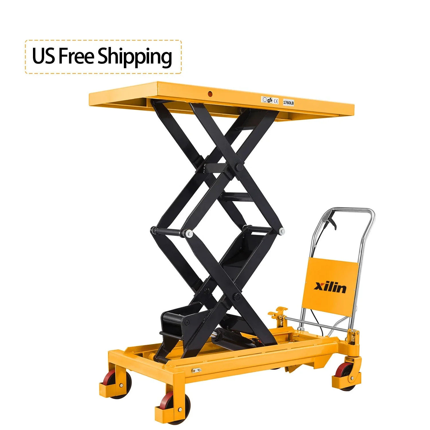 Hefmachine, Xilin Platform Lift 1760lbs Kleine hand Handmatige hydraulische dubbele schaar Heavy Duty heftafel