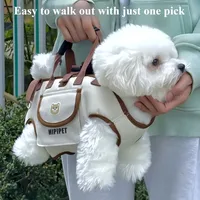 Mochila de remolque multifuncional portátil, mochila para perros de doble hombro, bolsa cruzada para transporte de mascotas, bolsa transpirable para mascotas al aire libre