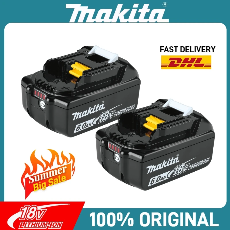 

Original Makita 18V Battery, BL1860 6.0AH, makita 18V tool battery Replace Makita Drill DTD172 DDF487 DTW285 DHP489 DJV182 HR140