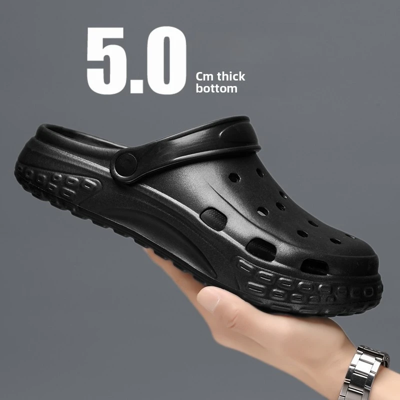 

Men's Summer New Clogs Outdoor Non‑Slip Wear‑Resistant Closed Toe Slippers Lightweight Soft Sole Beach Plus Size Shoes
