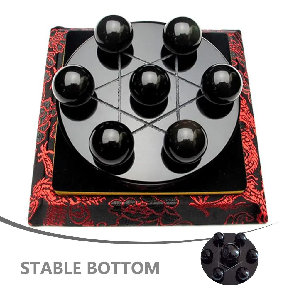 

1 set Obsidian Crystal Ball Set Textured Sphere Decor For Home Office Desktop Gift Idea Adults Kids Rehabilitation Exercise