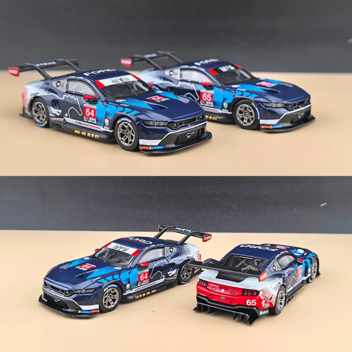 Elowen Art 1:64 Ford Mustang GT3 Race Car Alloy Diecast Model Car Collectible Gift