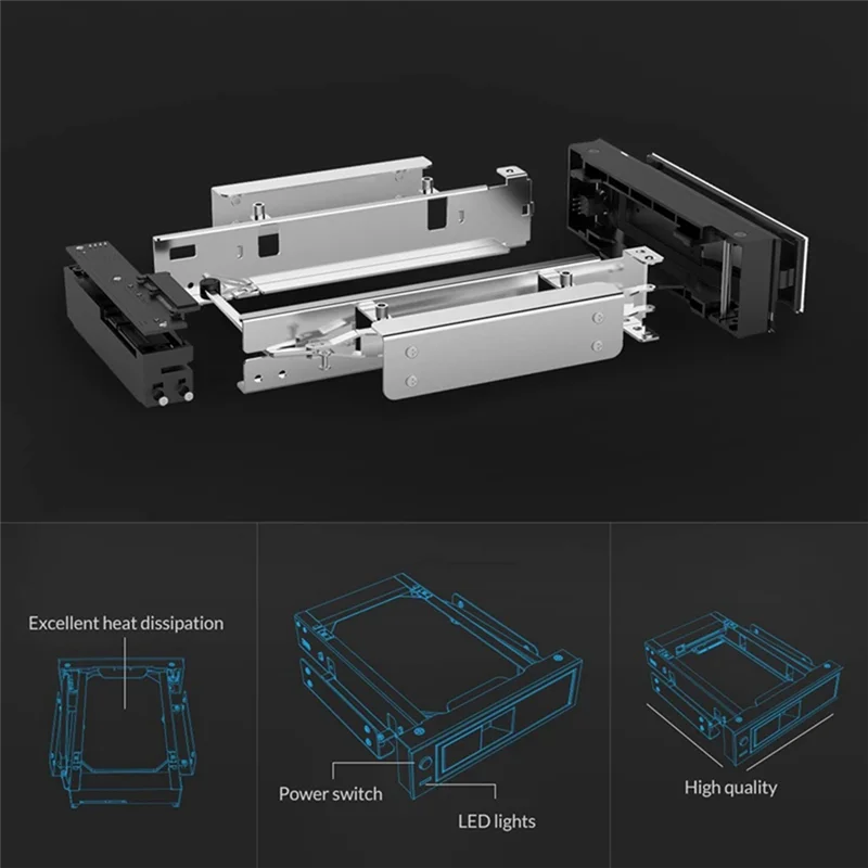 1106SS 3.5Inch Trayless Hot Swap Mobile Rack CD-ROM 3.5 Inch Internal SATA Hard Drive SSD Adapter