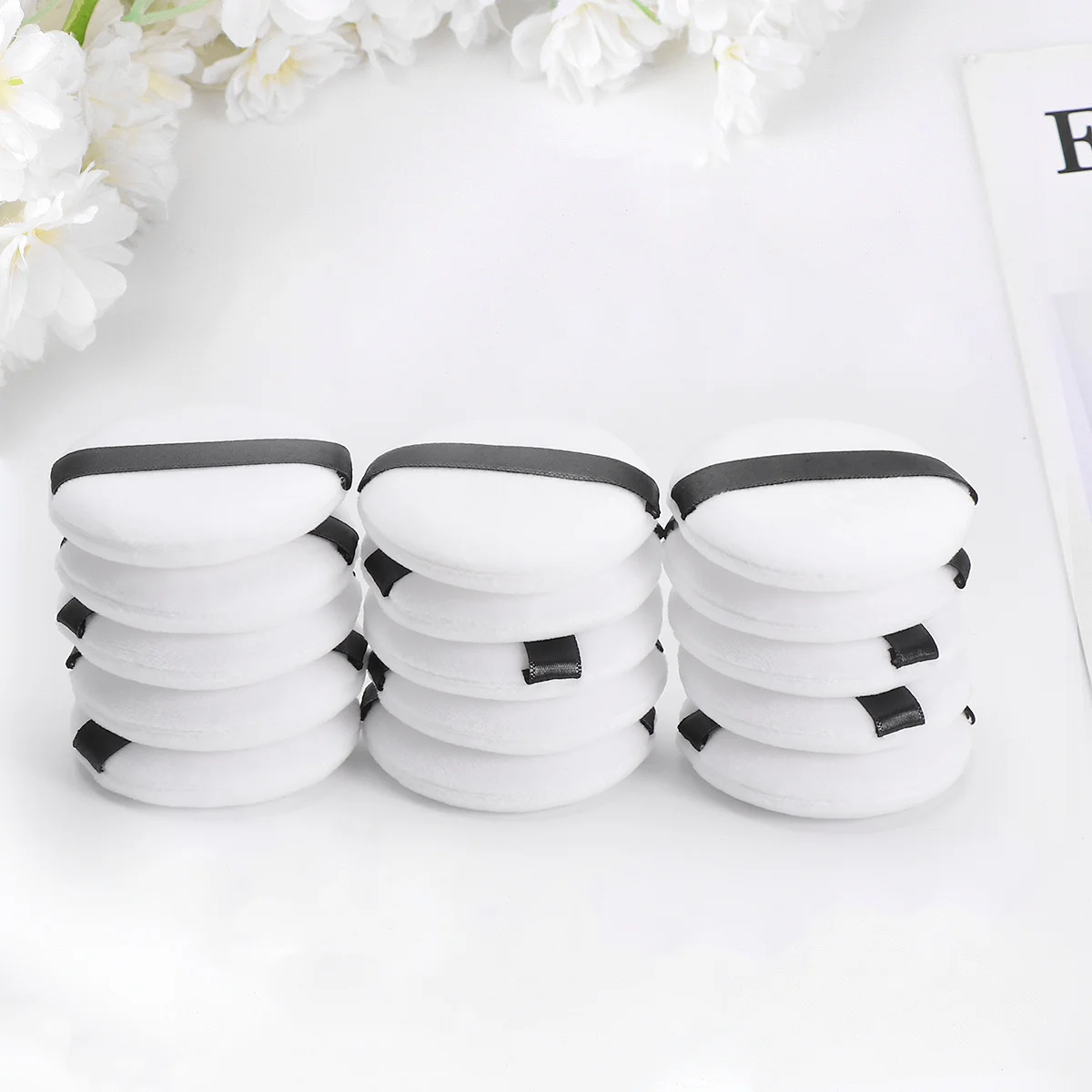 

15Pcs Pure Cotton Powder Puff Flocking Short Fluff Makeup Puff for Foundation Eye Shadow Blusher Portable Powder for Women