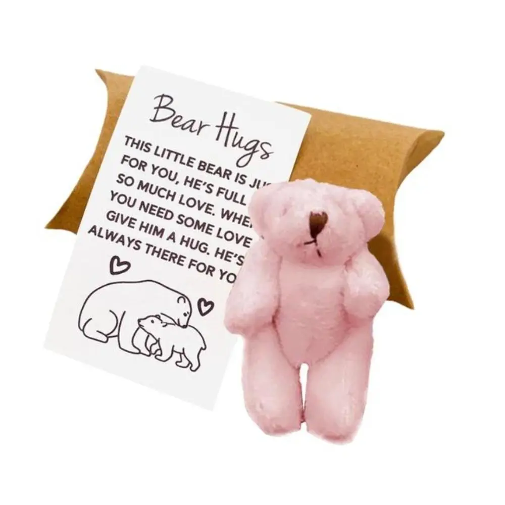 

Funny Movable Plush Bear Bear Hugs Mini Gifts Box Handmade Plush Small Pocket Greeting Animal