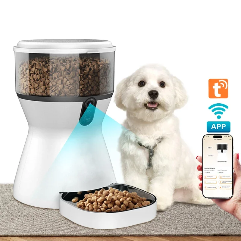 Pet Supplies Top Sell APP Remote Control Microchip Dog Wifi Cat Food Dispenser Feeder Camera Smart Automatic Pet Feeder