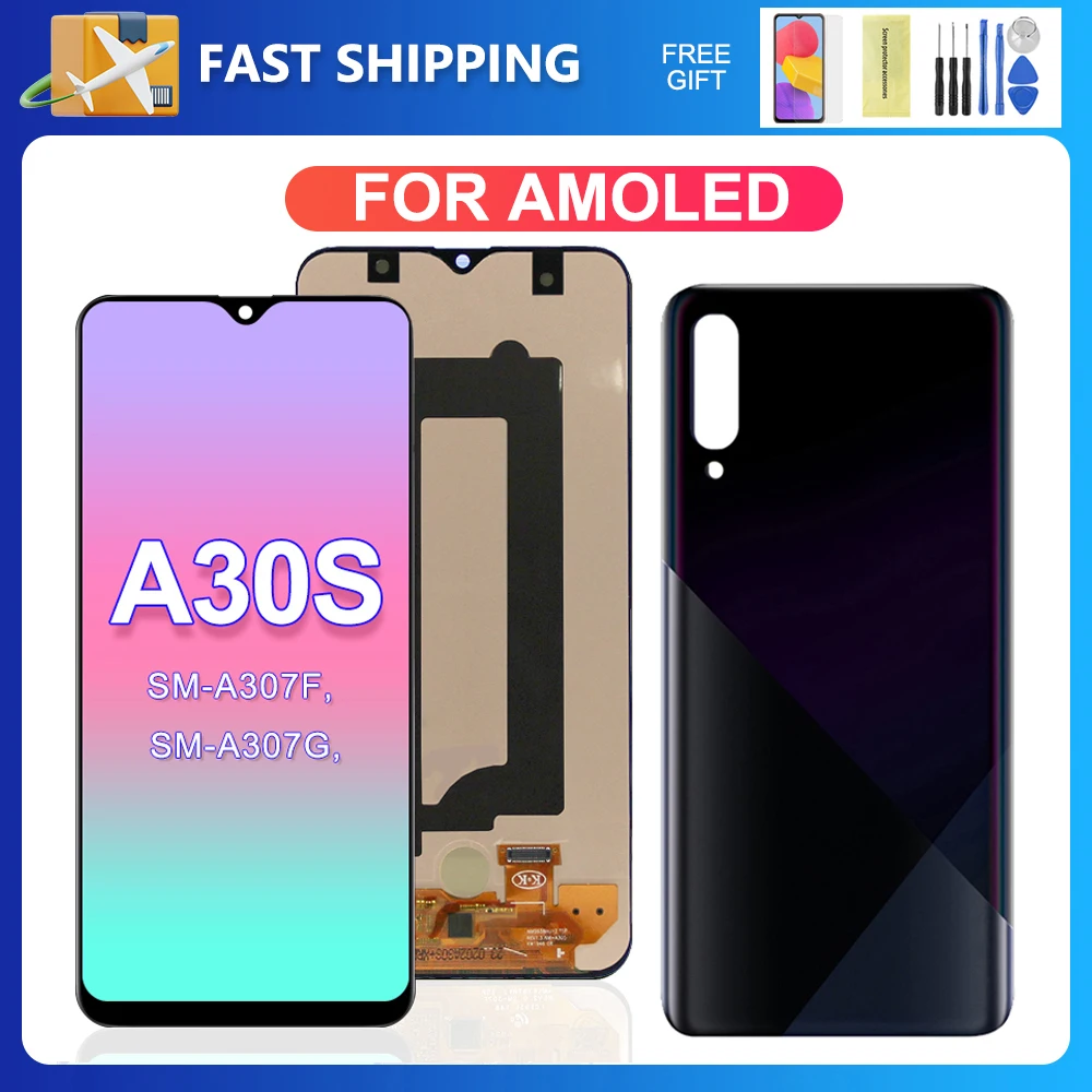 A30S para Samsung 6,4 \'\'para AMOLED A307F A307FN A307G A307GN A307GT pantalla LCD reemplazo del ensamblaje del digitalizador de pantalla táctil