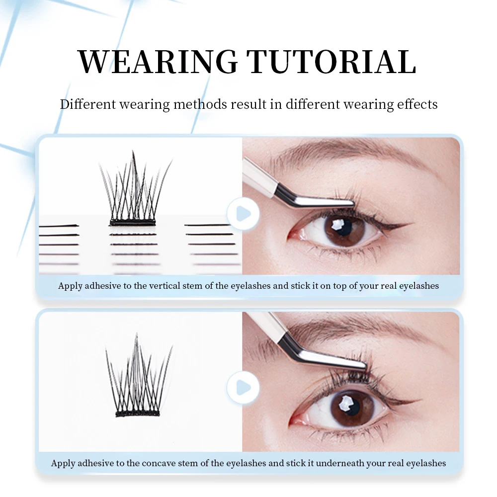 BQI 4mm&6mm False EyeLashes Glue Strips, Black Glue-Free Jelly Self-Adhesive Eyelashes Strips, False Eyelashes Makeup Tools