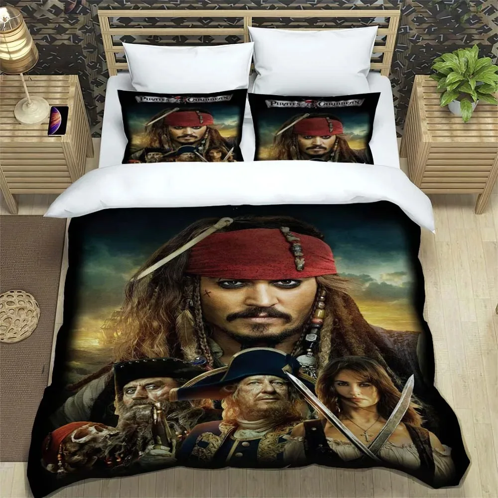 Disney Pirates of the Caribbean duvet pillowcase, home bedding set, fabric comfortable and soft, gifts for adults and children