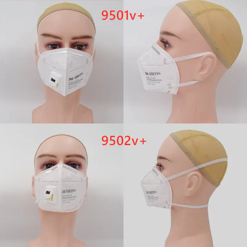 Imagem -05 - Máscara Facial 9502v Mais Anti-máscara de Partículas Kn95 Padrão Válvula de Respiração Dobrável Headband Gancho de Filtração de Alta de Saúde 3m 9501v +