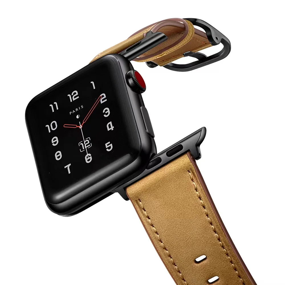 Premium Leather Strap For Apple Watch Ultra 8 7 45mm 41mm Comfortable bracelet wristband For iWatch 6 5 4 SE 44mm 42mm 40mm 38mm