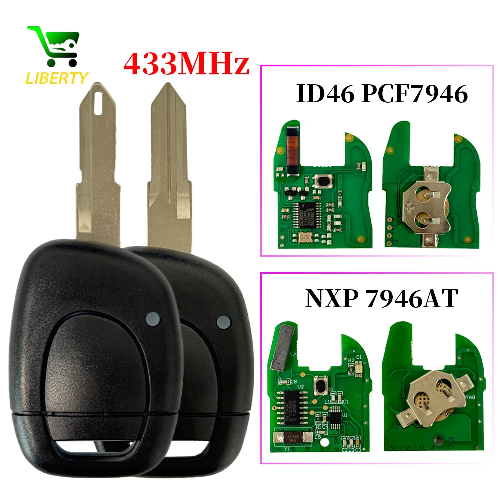 

Liberty 1 Buttons ID46 PCF7946/Original NXP PCF7946AT 433MHz NE73/VAC102 Car Remote Key For Renault Master Twingo Clio II Kangoo