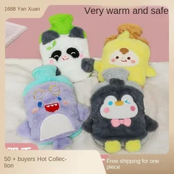 Thickened Hot Water Bags Cute Explosion-Proof Plush Warm Water Bottle Bag For Girls Warm Belly Hot Pack Winter Water Heating Pad