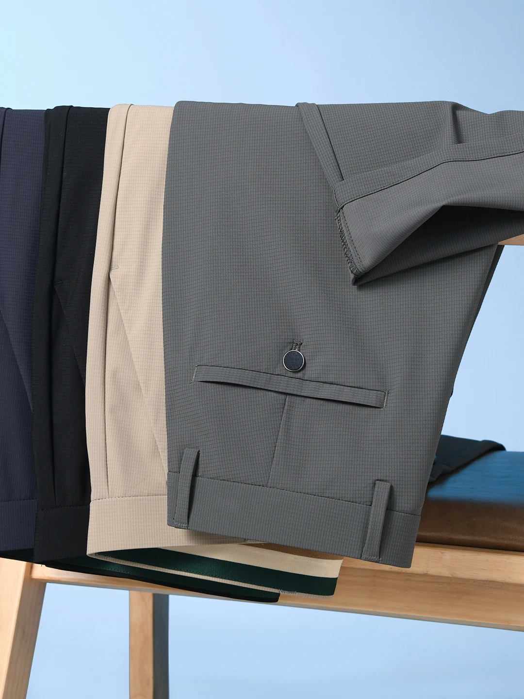 

Мужские брюки Slim Fit, повседневные, эластичные, прямого кроя, тонкие, весенне-летние, деловые, из молочного шелка и полиэфирного волокна