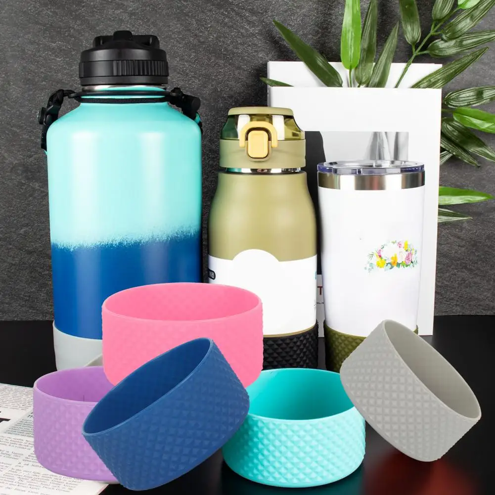 Water Cup Protector Cup Sleeve For Water Glass Protective Silicone Sleeve For Water Bottle Non-slip Protective Cover For Bottle