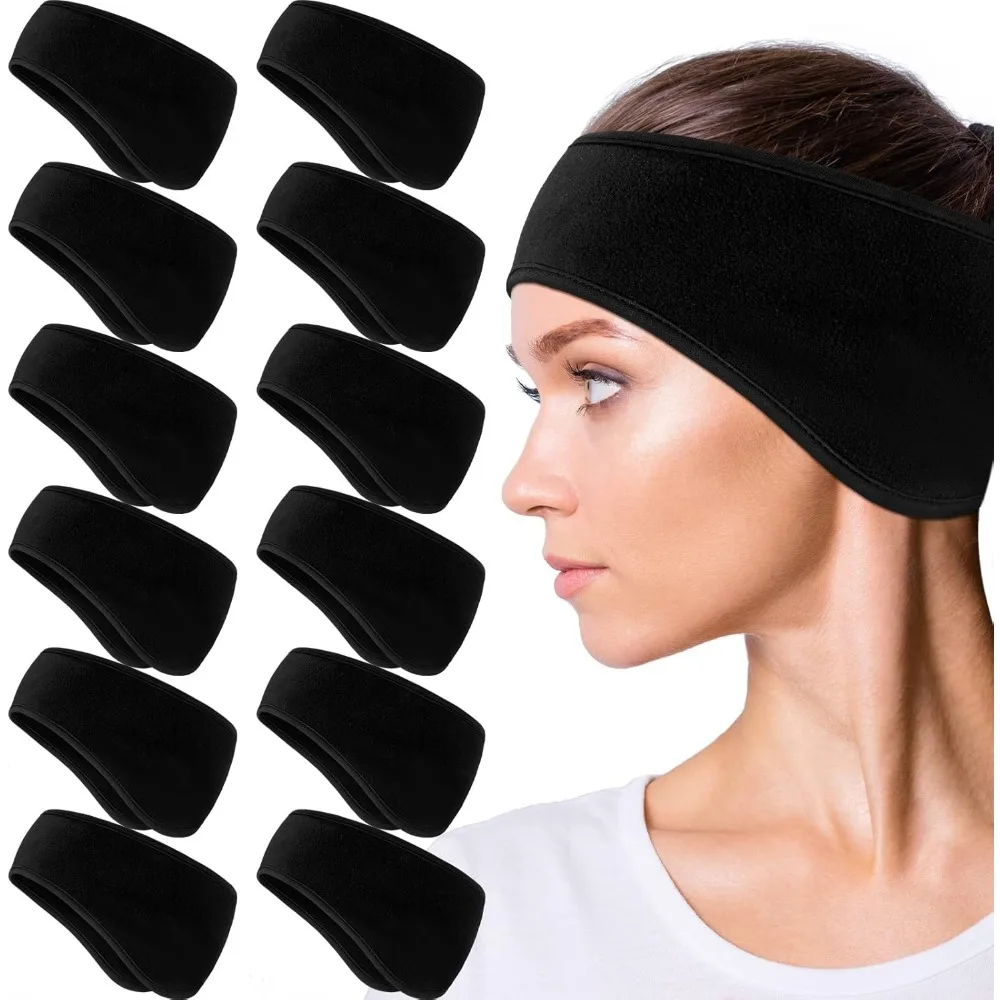 

12 Pcs Winter Sports Ear Protectors, Running Warm Headbands, Elastic Cold-Weather Ear Covers