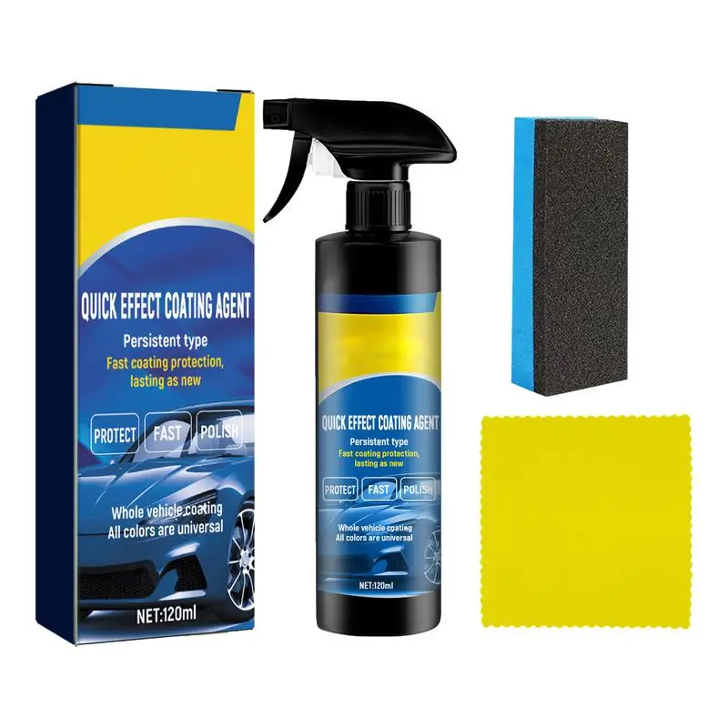 

Car Paint Renewal Coating Car Coating Wax Refurbisher Cleaner Polishing Spray Stain Removal With Sponge & Cloth Dust-Proof Fast