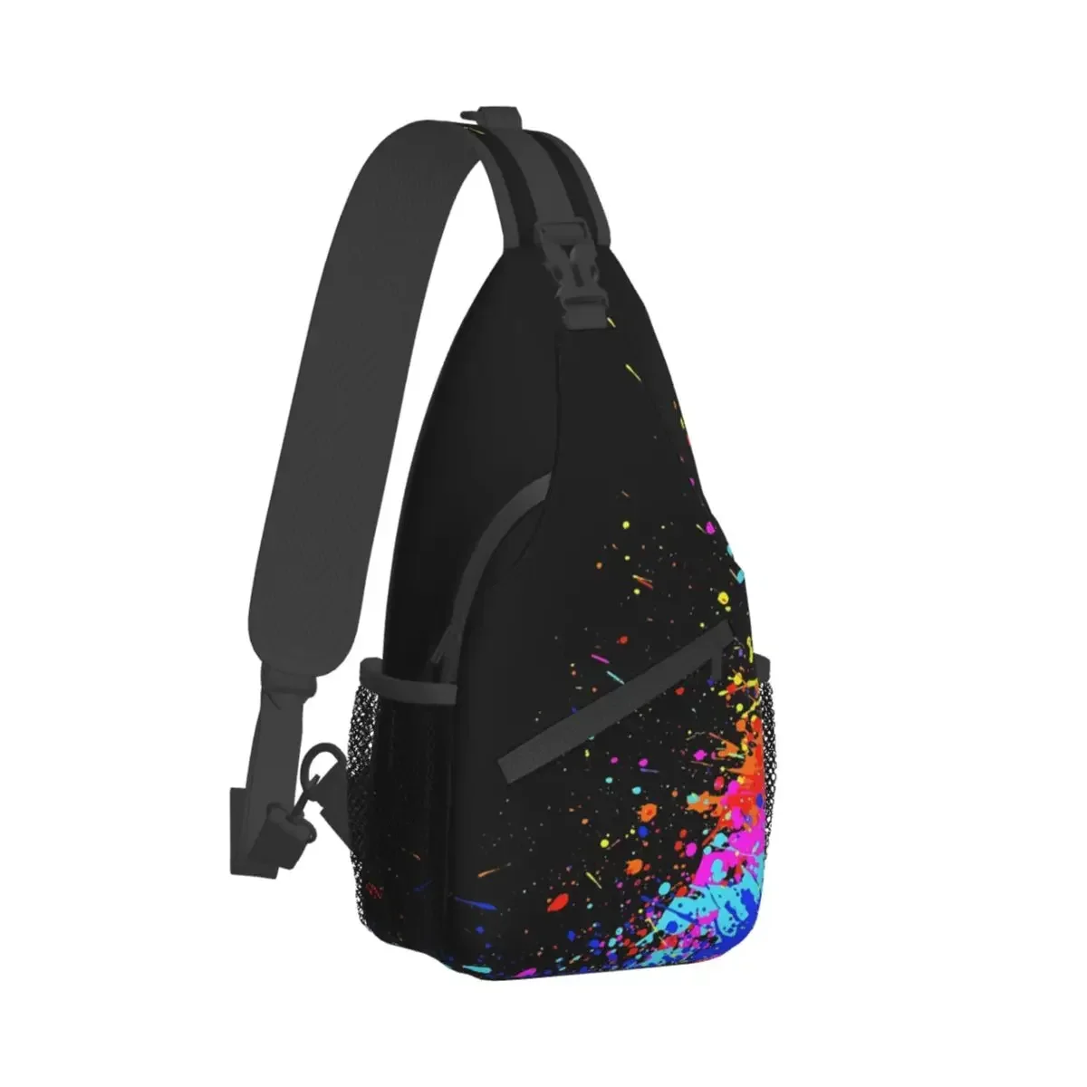 

Splatter Paint Crossbody Chest Bags Pockets Travel Pack Messenger Sports Teens Shoulder Bag Unisex