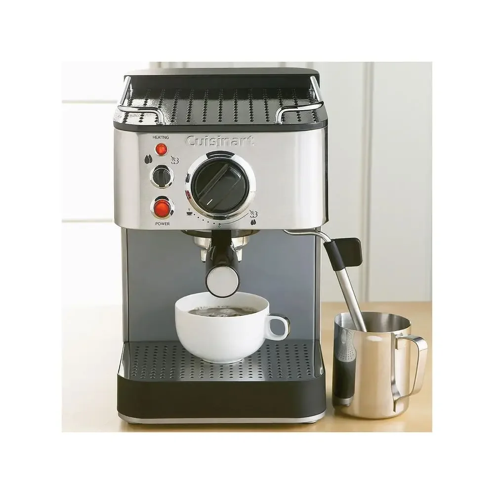 Espresso Maker 15-Bar Pressure Stainless Steel Brewer 2 Cup Capacity Frothing Cup incl.