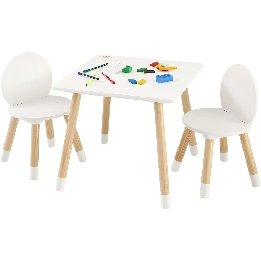 Kids Table and Chairs, Toddler Table and Chair Set, Children Wooden Multi-Activity Table for Play, Art, Craft, Reading