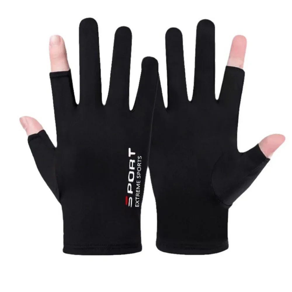 Ice Silk Halffinger Cycling Gloves for Men and Women Outdoor Sports Fitness Driving Fishing Highelastic Comfortable