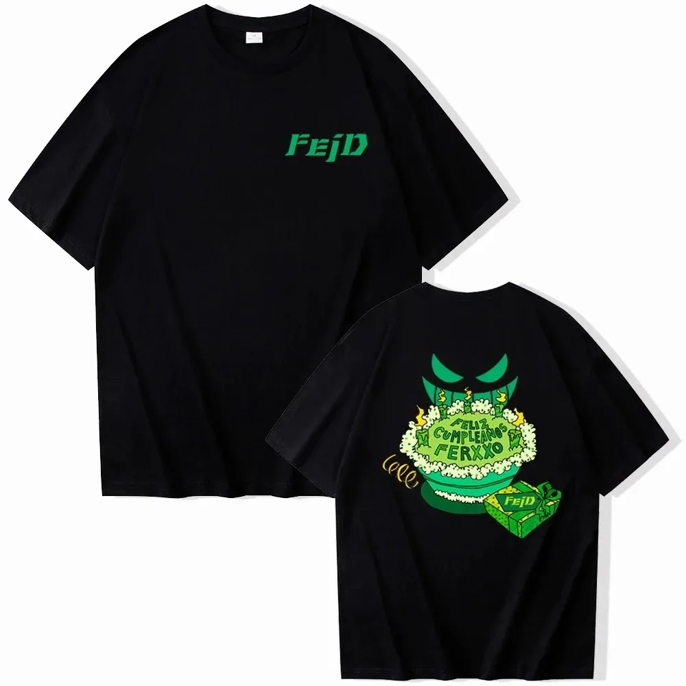 

FELIZ CUMPLEANOS Ferxxo 2024 Tour T Shirt Women Feliz Feid T-Shirt Cotton Hip Hop Feid Nitro Jam Tour T Shirts Streetwear