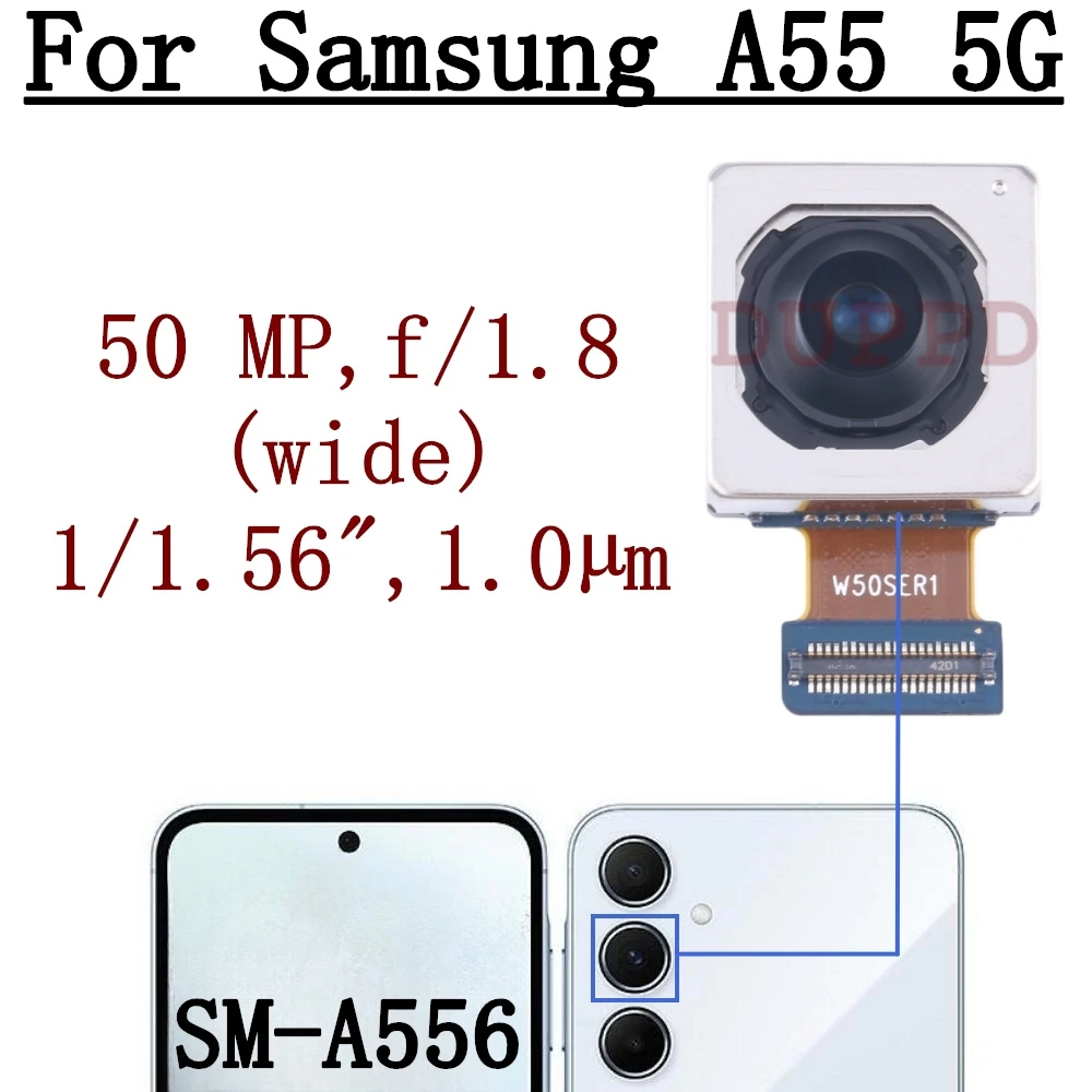 Front Rear Camera For Samsung Galaxy A55 5G SM-A556B A556E A556V Wide Macro Main Back Camera Module Flex Cable