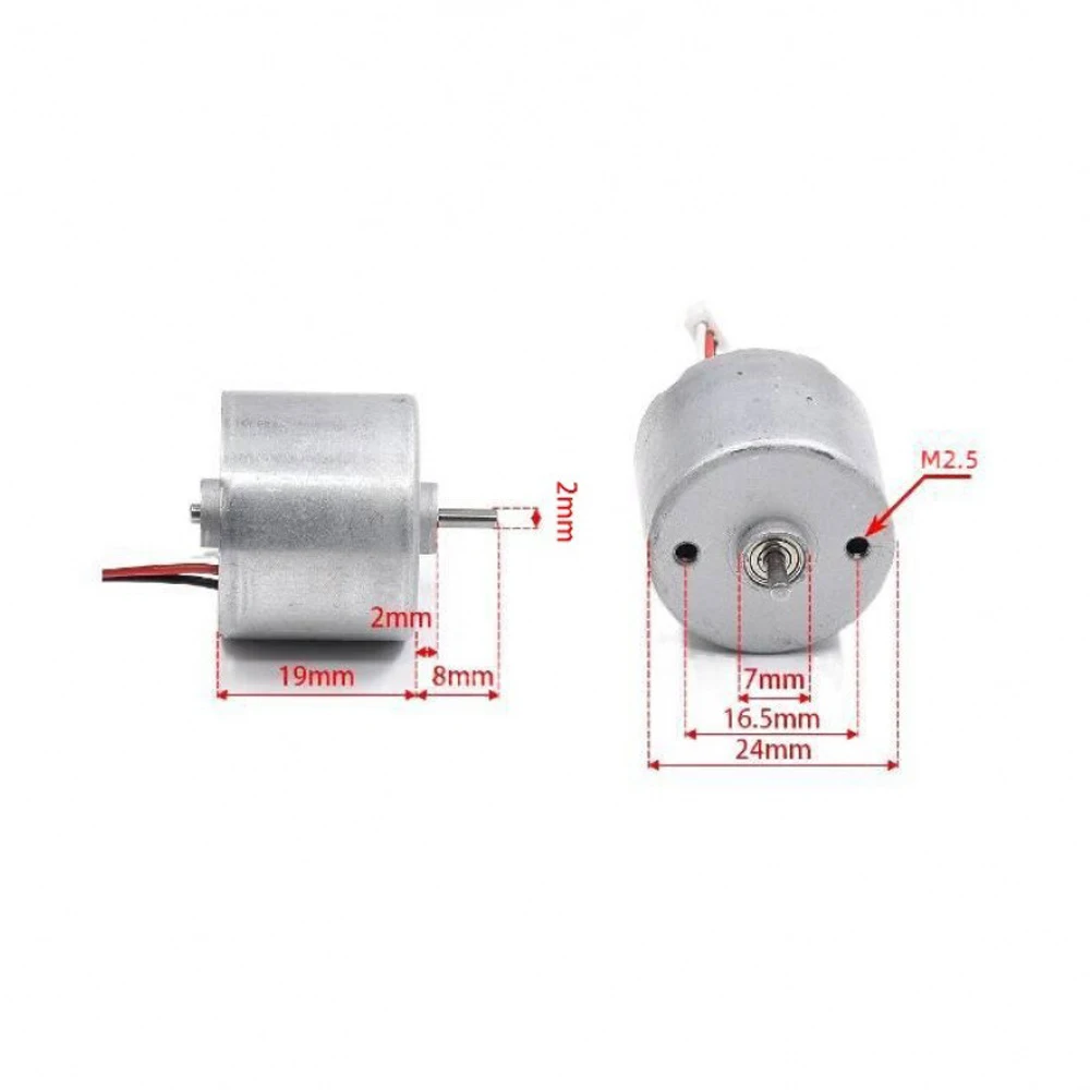 2418 3-Phase Brushless DC Motor No Hall 3.7-6V 6700-11900RPM Dual Ball Bearing Mini High Speed Brushless Motor for DIY Model Fan