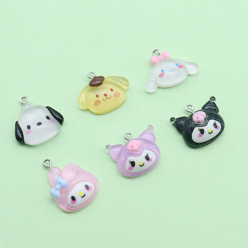 Kawaii Anima Resin Pendant Charms for DIY Necklace Earring Keychain Jewelry Making