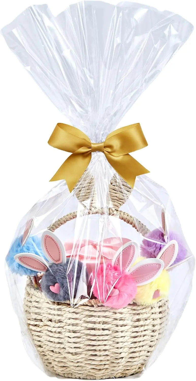 

Clear Cellophane Gift Bags 10 Pack 16x24 Inch for Gift Baskets, Wine Raffles, Bridal or Baby Showers