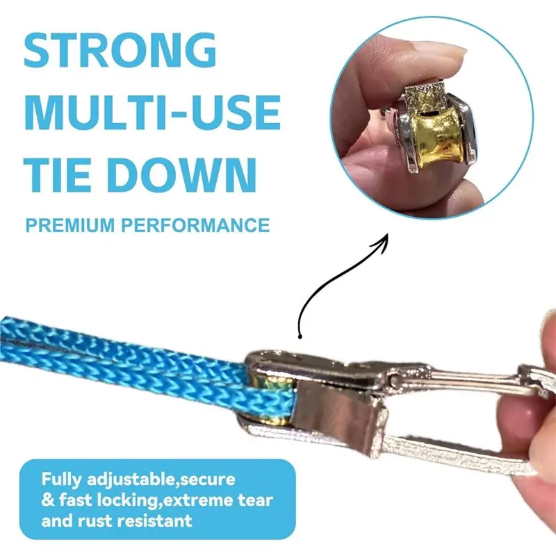 شداد حبل ABMS، 6 عبوات من أداة ضبط الحبال الدوارة النحاسية لـ Paracord- زنبرك من الفولاذ المقاوم للصدأ مثالي للتخييم والنباتات المعلقة #4