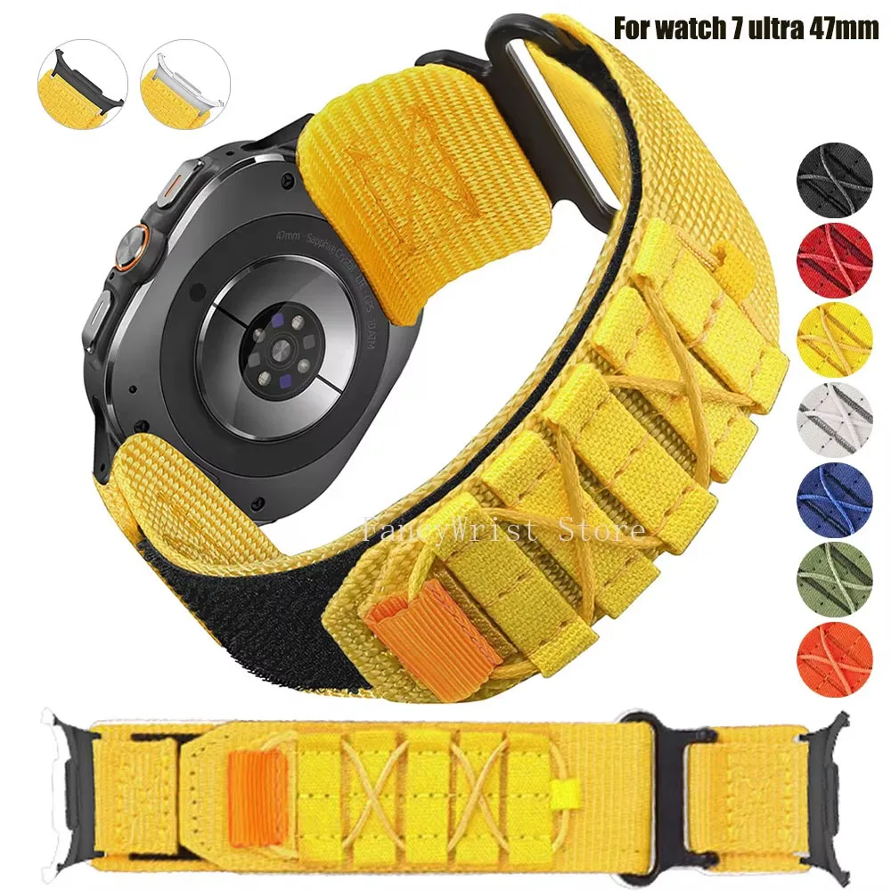 Tactical Strap for Samsung Galaxy Watch Ultra 47mm Sport Nylon Strap for Galaxy Watch 7 Ultra 47mm women man Woven Bracelet