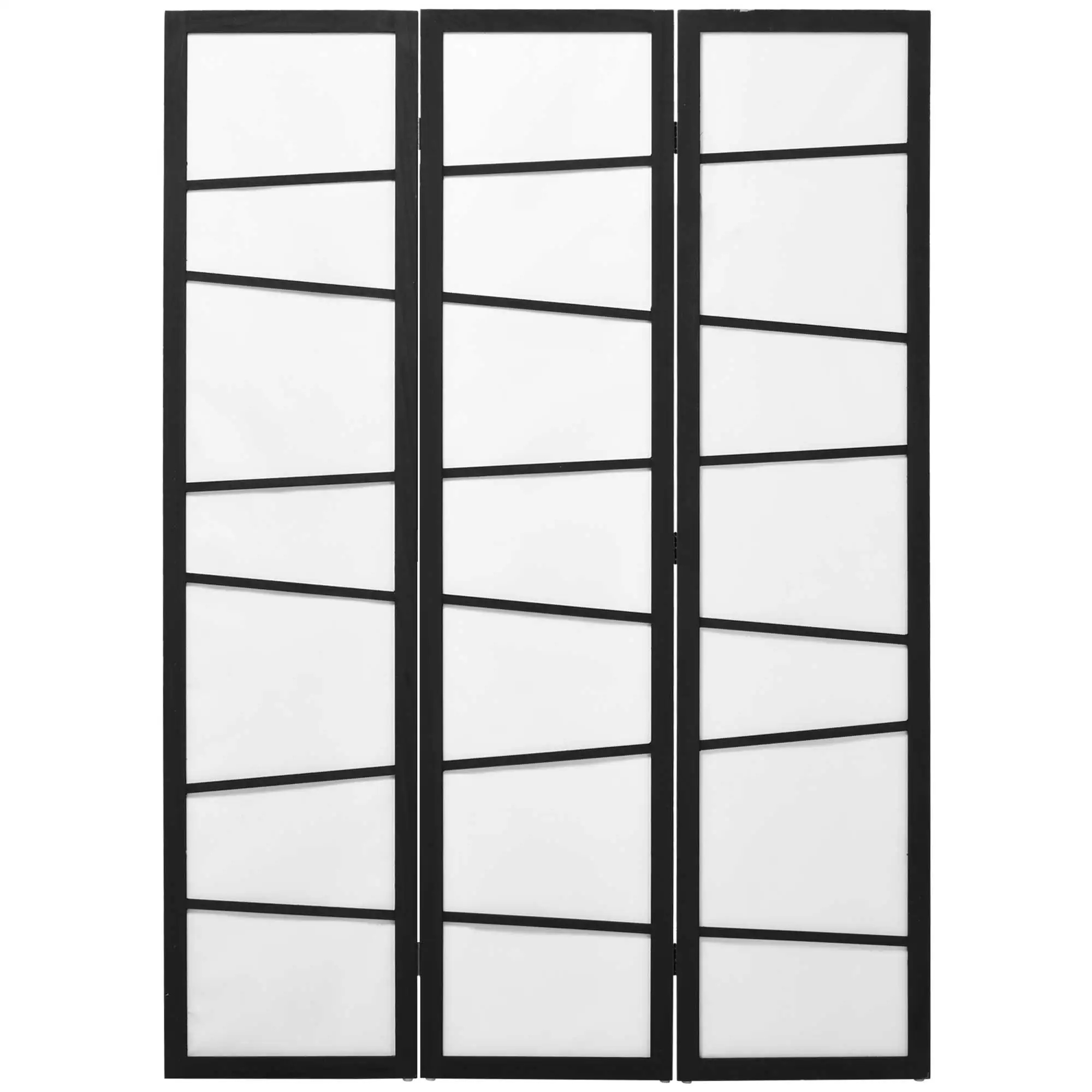 HOMCOM 3-panel room divider folding room divider 120x170 cm wood room divider office room decoration black and white living room