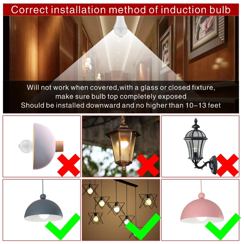 PIR Motion Sensor Lamp 5W 7W 9W 12W LED Bulb E27 110V 220V Auto Smart Led PIR Infrared Body Light AC 85-265V Motion Sensor Light