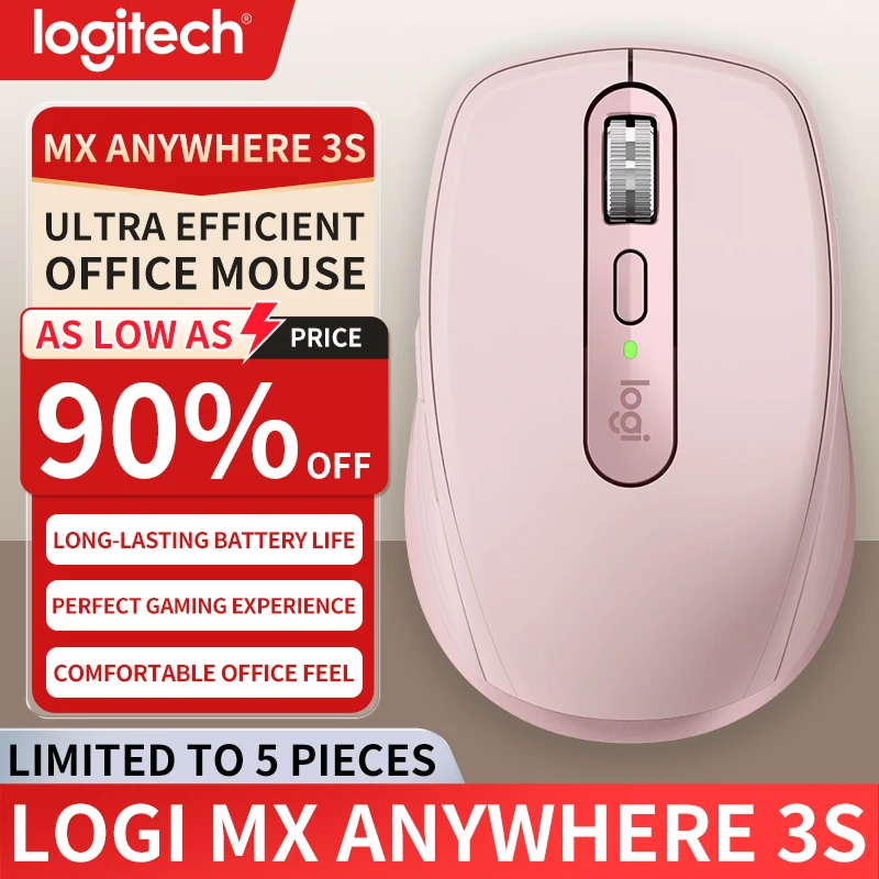 لوجيتك ماستر سيريز MX Anywhere 3S بلوتوث ماوس لاسلكي صامت صوت ناعم مكتب أنثى اللوحي