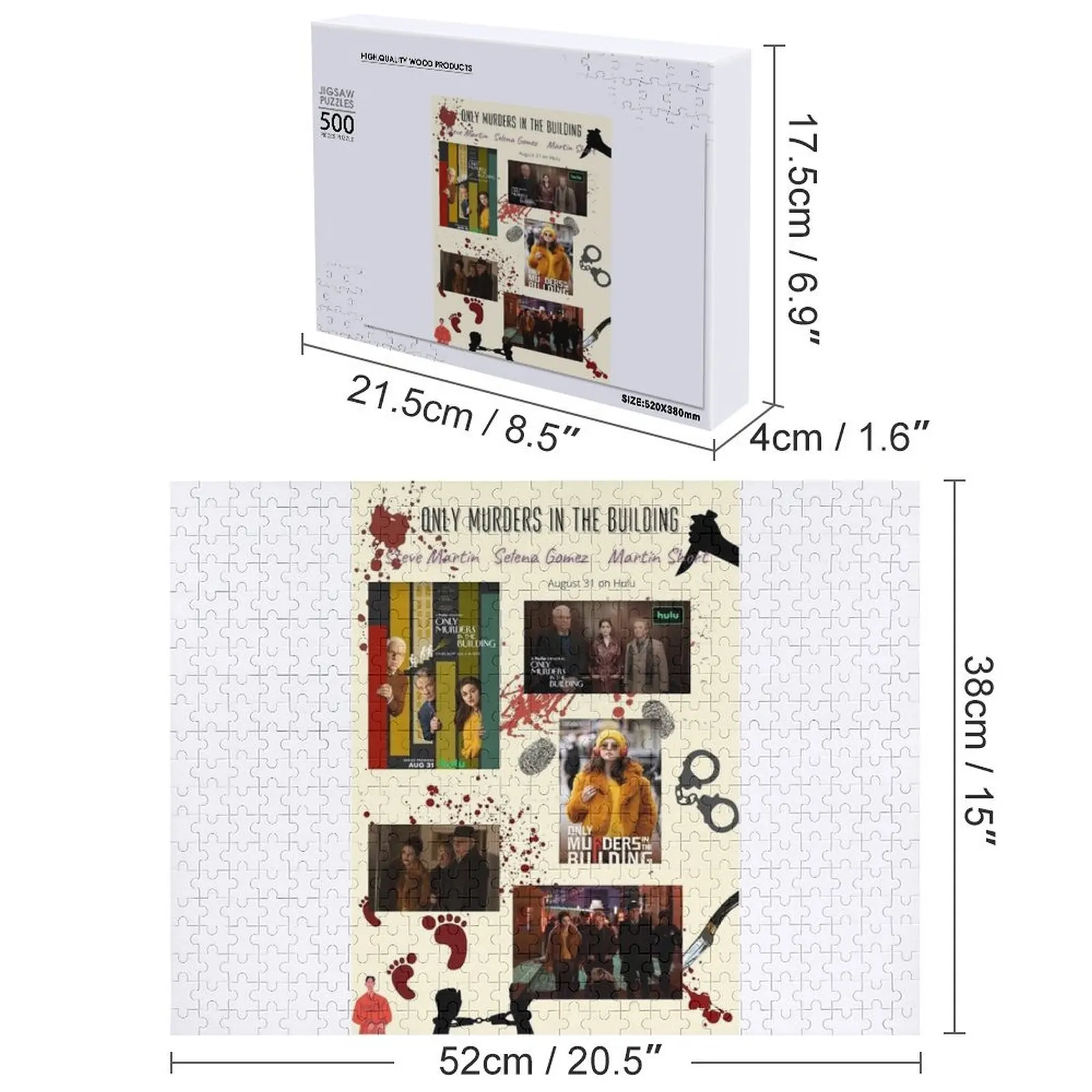 Only Murders in the Building 2021 affiche Puzzle bébé en bois personnalisé puzzle bois pour adultes Photo Puzzle personnalisé