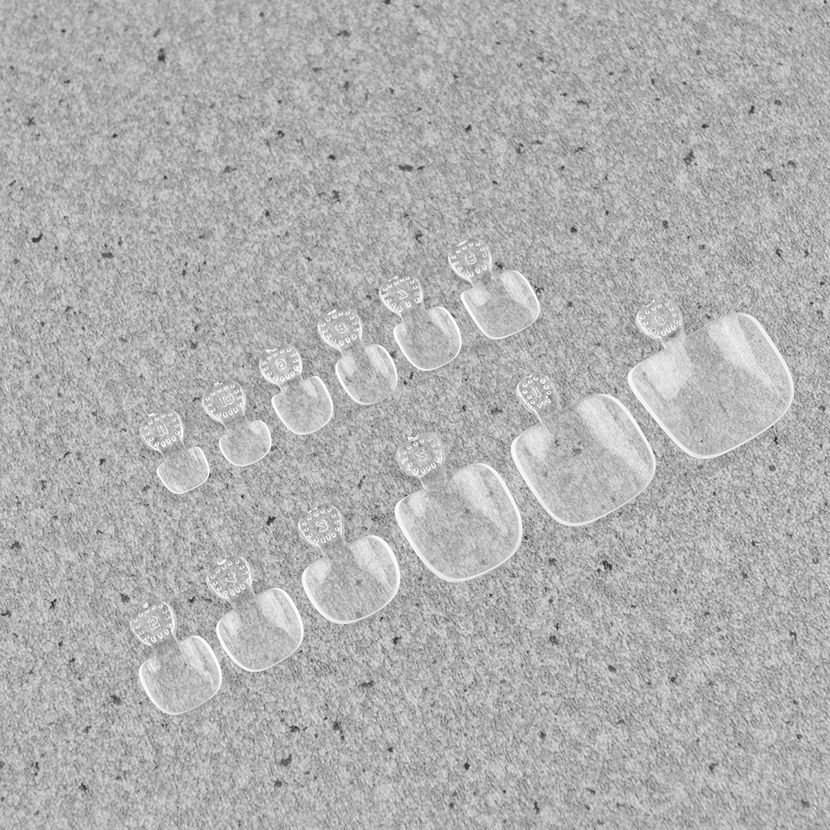 

600pcs 12 Styles Fake Foot Nails Transparent False Toenails Nail Art Tools Stickers Manicure Accessories Durable