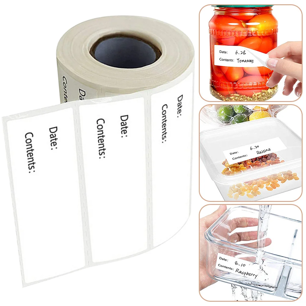 

1 Roll Blank Food Label Stickers Waterproof For Containers Jars Freezer Pantry Storage Bottle Organization Multi-Function