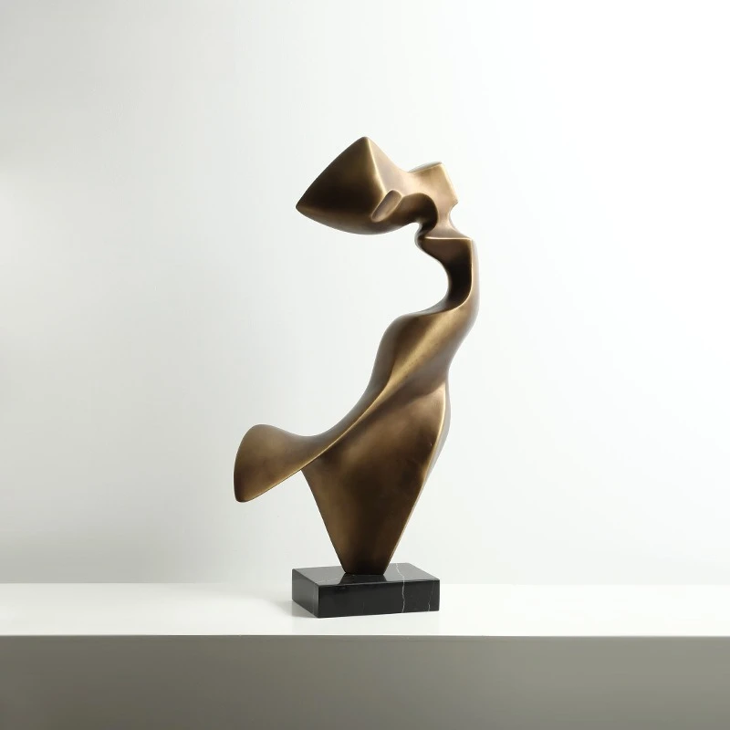Italian minimalist bronze flying resin sculpture sales office hotel entrance table creative art ornament